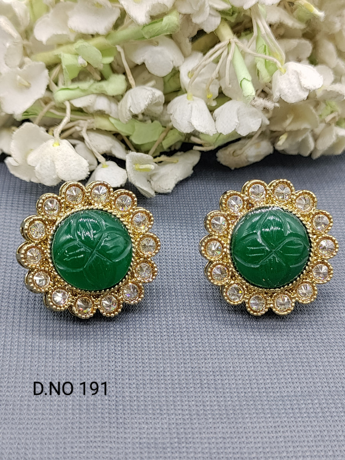 Polki Mehandi Tops& Stud Earrings Sku 191 rchiecreation