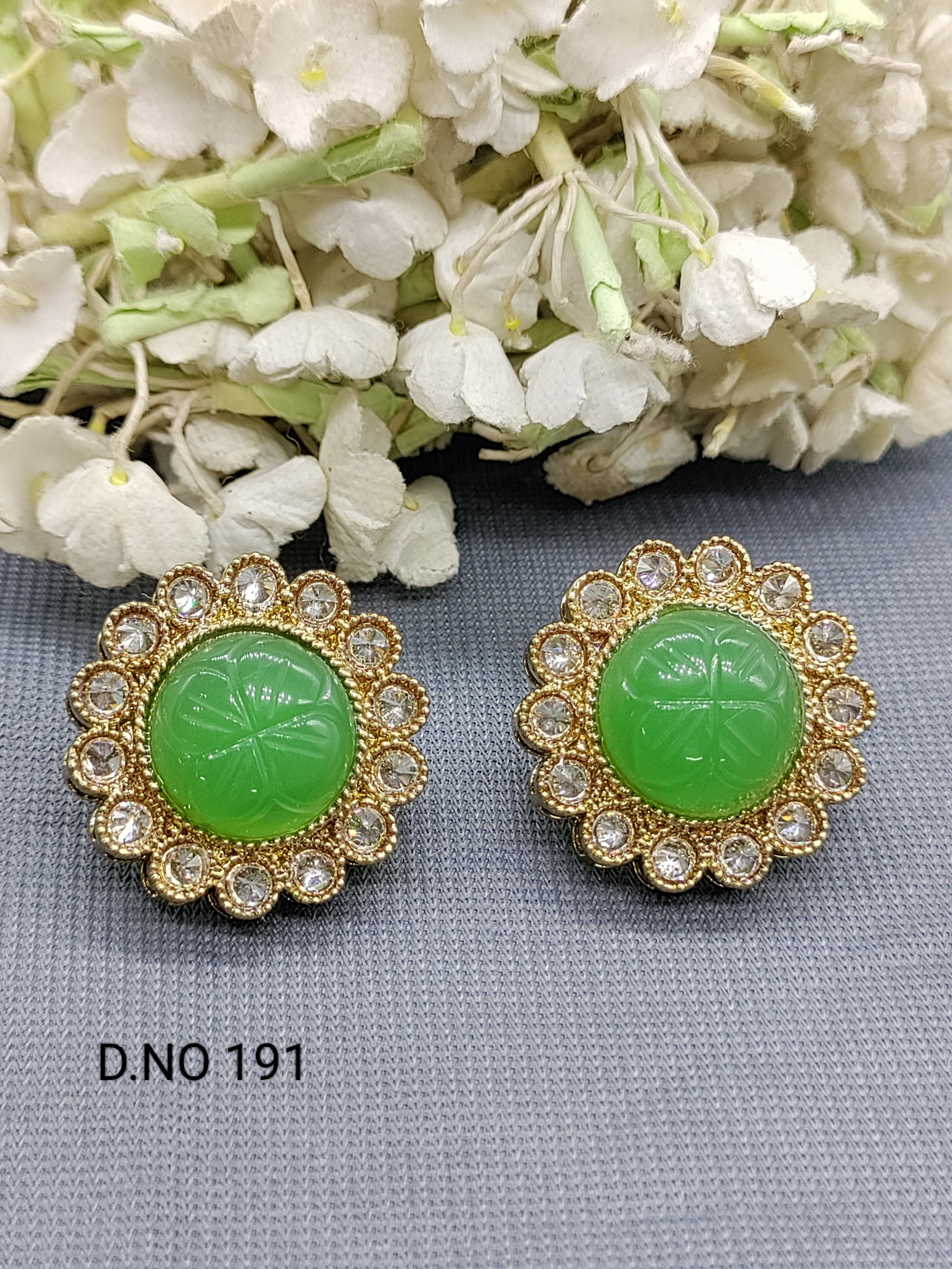 Polki Mehandi Tops& Stud Earrings Sku 191 rchiecreation