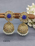 Polki Jhumki Mehndi Earring Sku-616 A4 rchiecreation