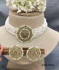 Polki Mehandi Choker Necklace Set Sku 6452 rchiecreation