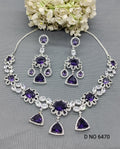 Cz Ad Rodium Necklace Set Sku 6470 rchiecreation