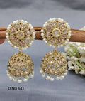Polki Mehndi Jhumki Earring Sku 641 A3 rchiecreation