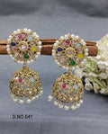 Polki Mehndi Jhumki Earring Sku 641 A3 rchiecreation