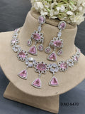 Cz Ad Rodium Necklace Set Sku 6470 rchiecreation