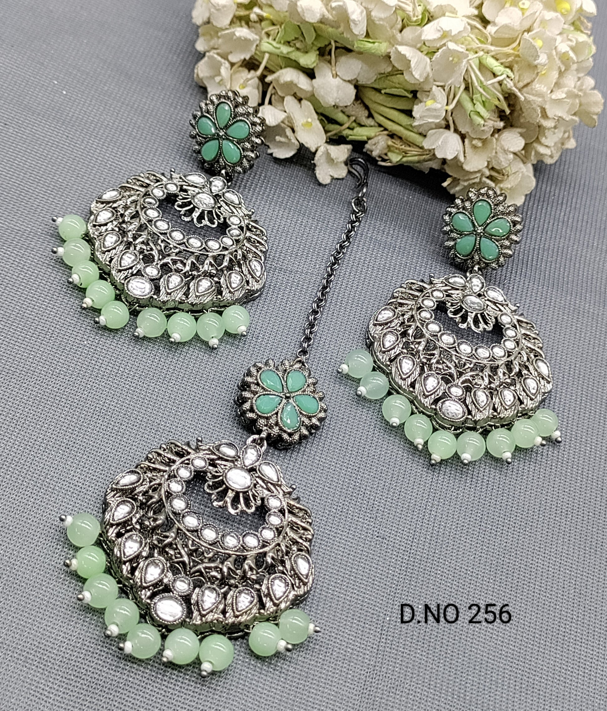 Kundan Victorian Earring & Tica Sku 256 rchiecreation
