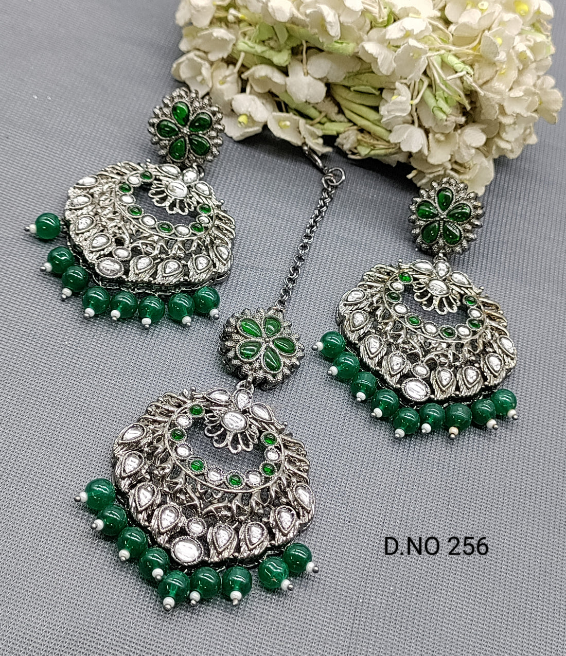 Kundan Victorian Earring & Tica Sku 256 rchiecreation
