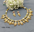 Antique Golden Necklace Set Sku 15145 rchiecreation
