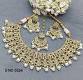 Polki Necklace Mehndi Set Sku-5534 B3 rchiecreation