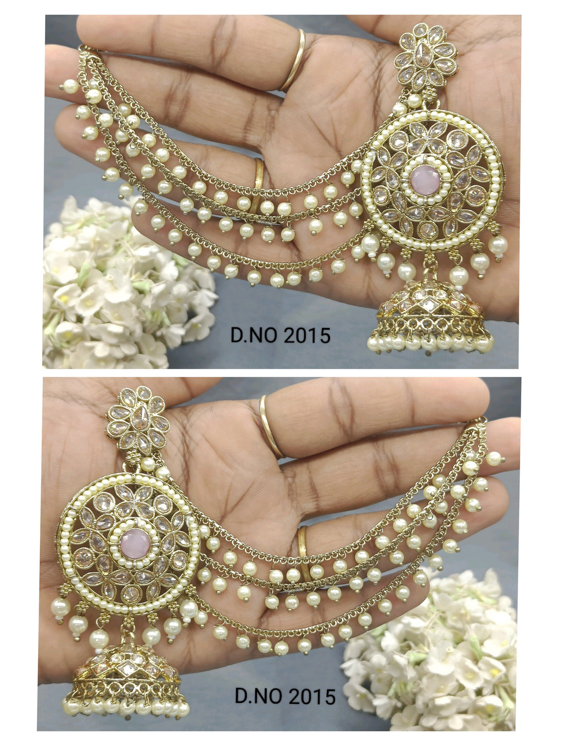 Polki Mehandi Combo Earrings Sku 2015 rchiecreation