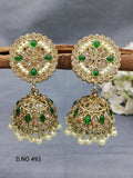 Polki Mehandi Jhumki Earring Sku 493-A rchiecreation
