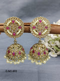 Polki Mehandi Jhumki Earring Sku 493-A rchiecreation
