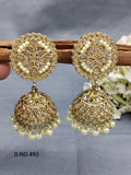 Polki Mehandi Jhumki Earring Sku 493-A rchiecreation