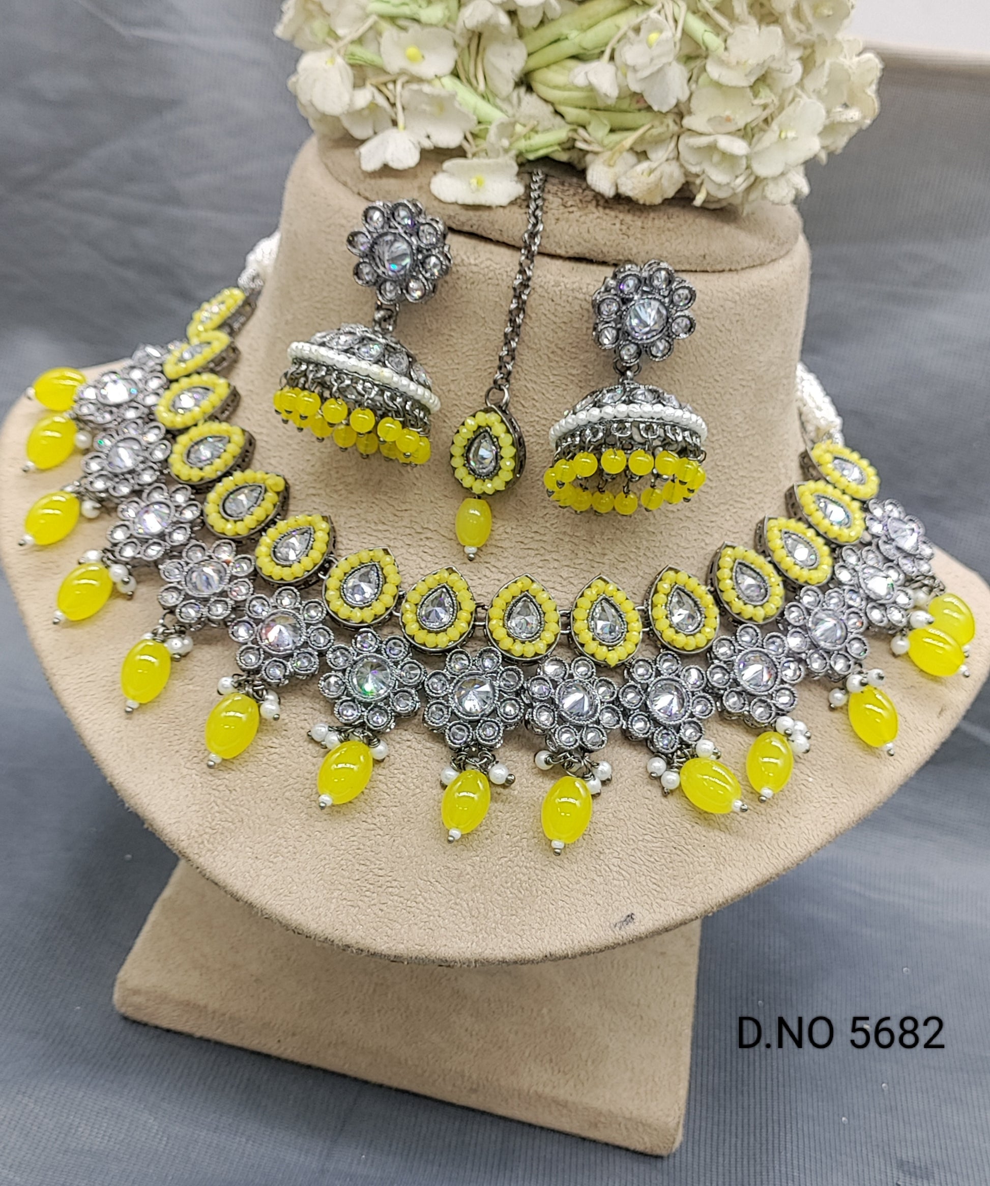 Polki Victorian Necklace Set Sku 5682 rchiecreation