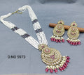 Polki Long Necklace Mehndi Set Sku-5973 B3 rchiecreation