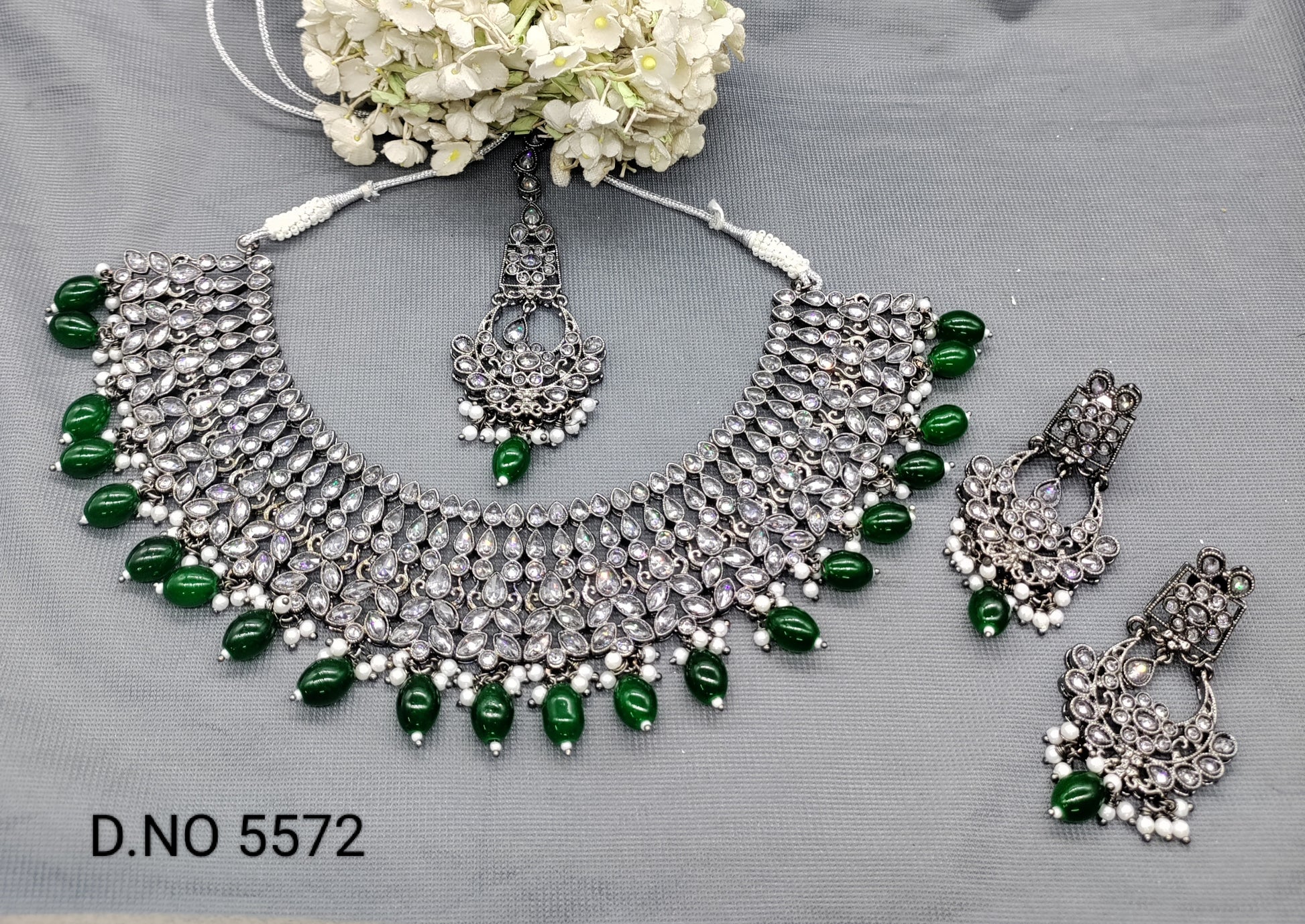 Polki Necklace Victorian Set Sku-5572 B3 rchiecreation