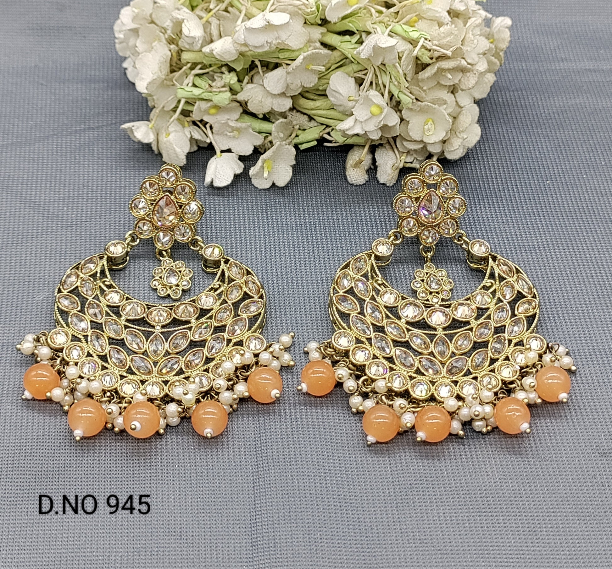 Polki Mehandi Earing Sku-945 E1 rchiecreation