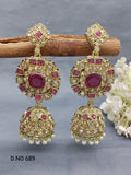 Polki Mehandi Jhumki Earrings Sku 689 rchiecreation