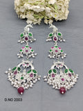 Polki Rodium Earring Sku 2003 rchiecreation