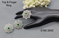Cz Ad Rodium Tops & Finger Ring Sku 2043 rchiecreation