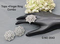 Cz Ad Rodium Tops & Finger Ring Sku 2043 rchiecreation