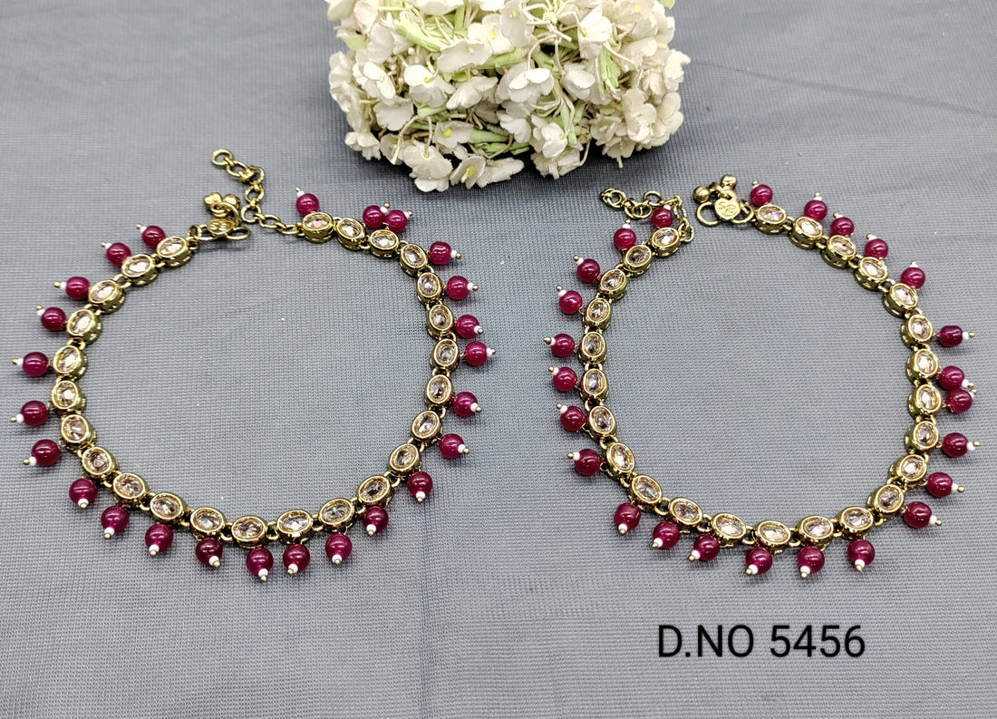 Polki Mehandi Flexible Anklet Sku 6456 rchiecreation