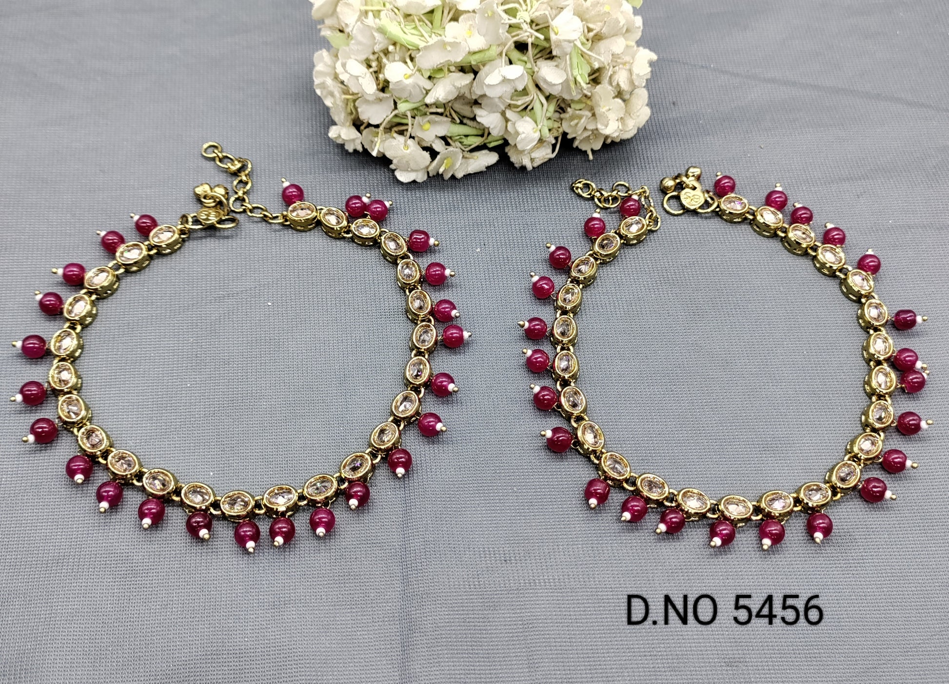 Polki Mehandi Flexible Anklet Sku 6456 rchiecreation