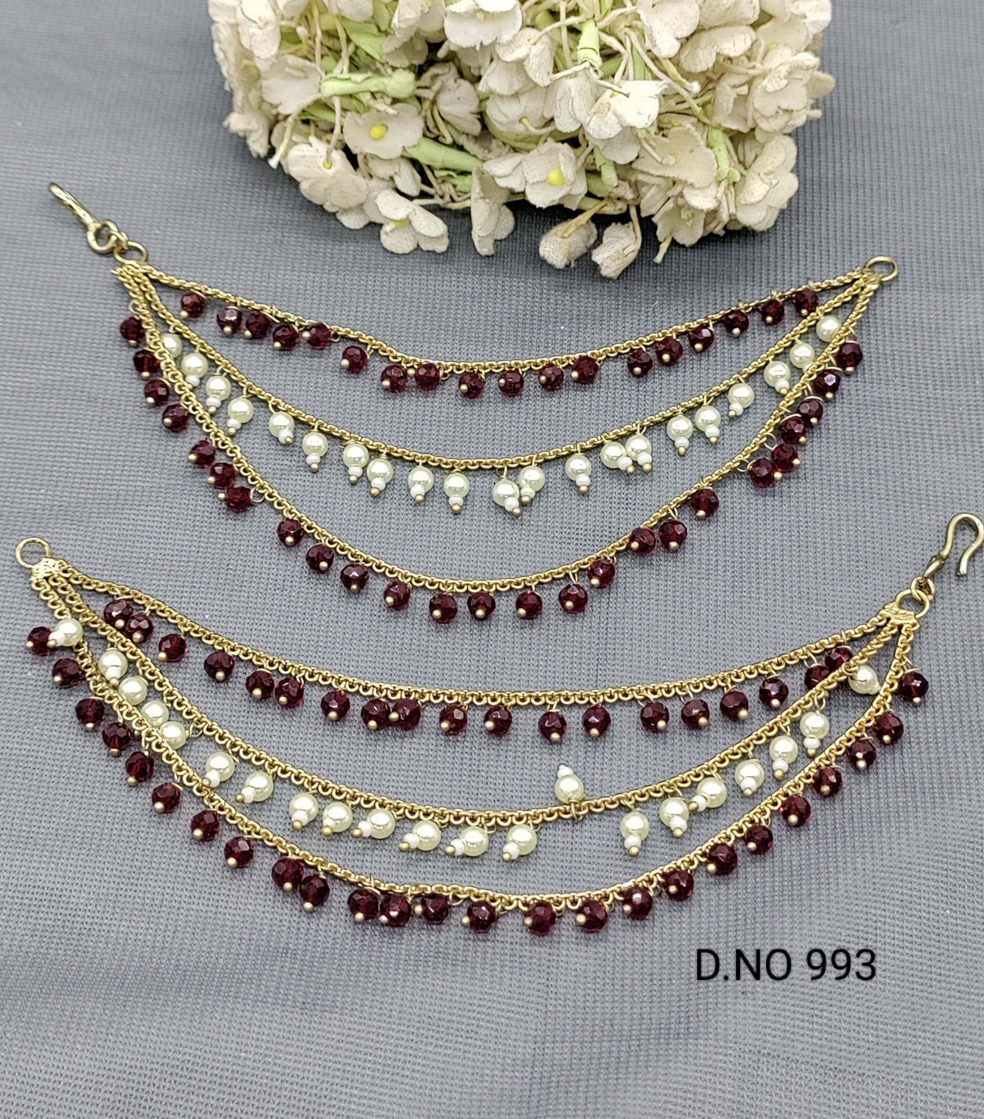 Three Line Kaan chain Mehandi Sku-993 H1 rchiecreation