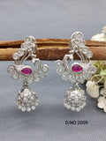 Polki Rodium Earring Sku 2009 rchiecreation