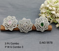 Cz Ad Rodium Finger Ring 3 Pc Combo Sku 5978 rchiecreation