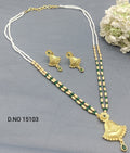 Antique Golden long Necklace Mala Sku 15103 rchiecreation