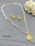 Antique Golden long Necklace Mala Sku 15103 rchiecreation
