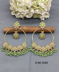 Polki Mehandi Hoop Bali Earrings Sku 2045 rchiecreation