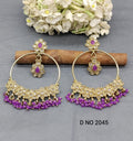 Polki Mehandi Hoop Bali Earrings Sku 2045 rchiecreation
