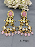Antique Golden Kundan Earrings Sku 5397 rchiecreation