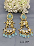 Antique Golden Kundan Earrings Sku 5397 rchiecreation