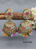 Polki Mehandi Jhumki Earring Sku 2036 rchiecreation