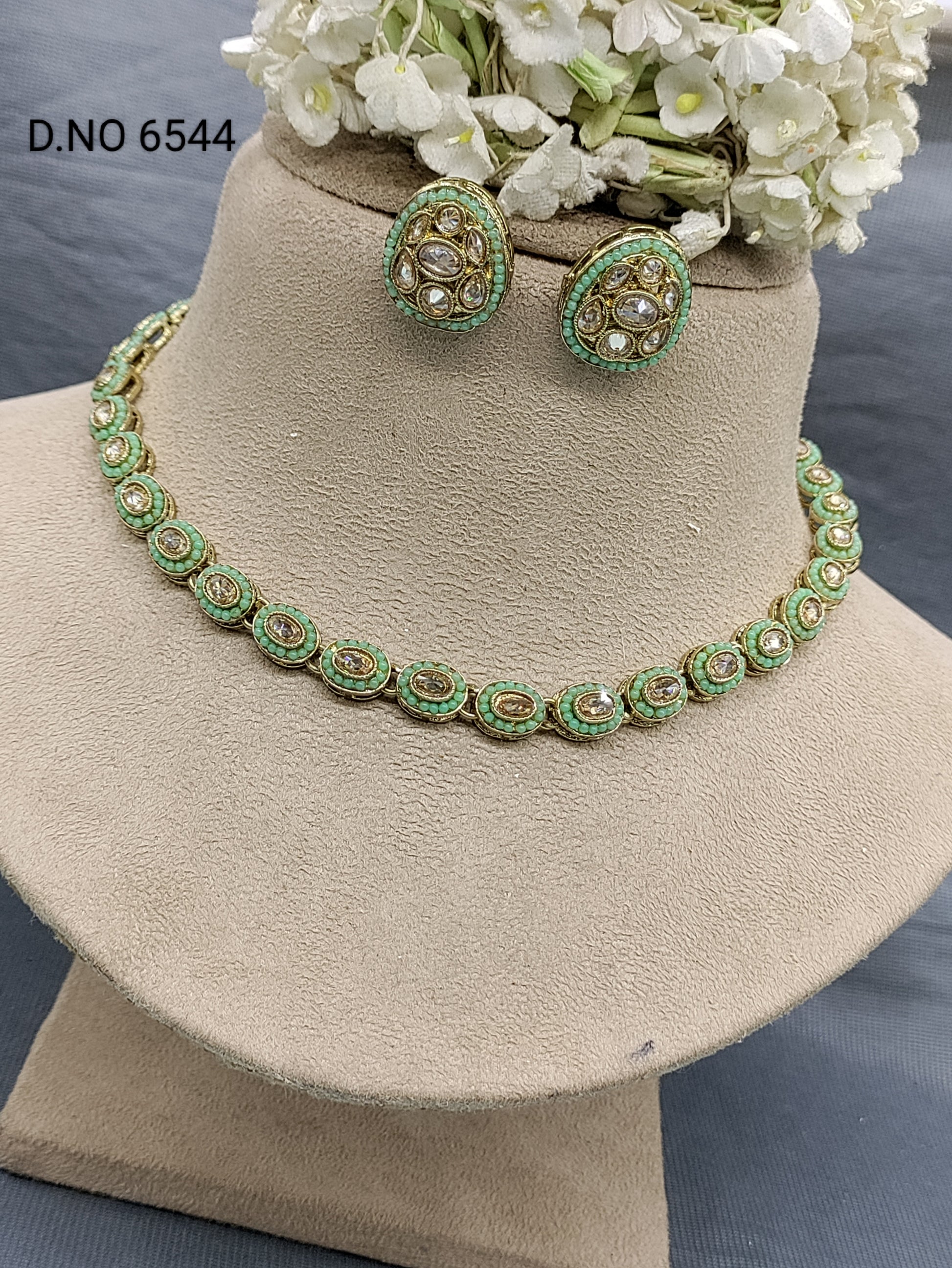 Polki Mehandi Chokar Necklace Sku 6544 rchiecreation