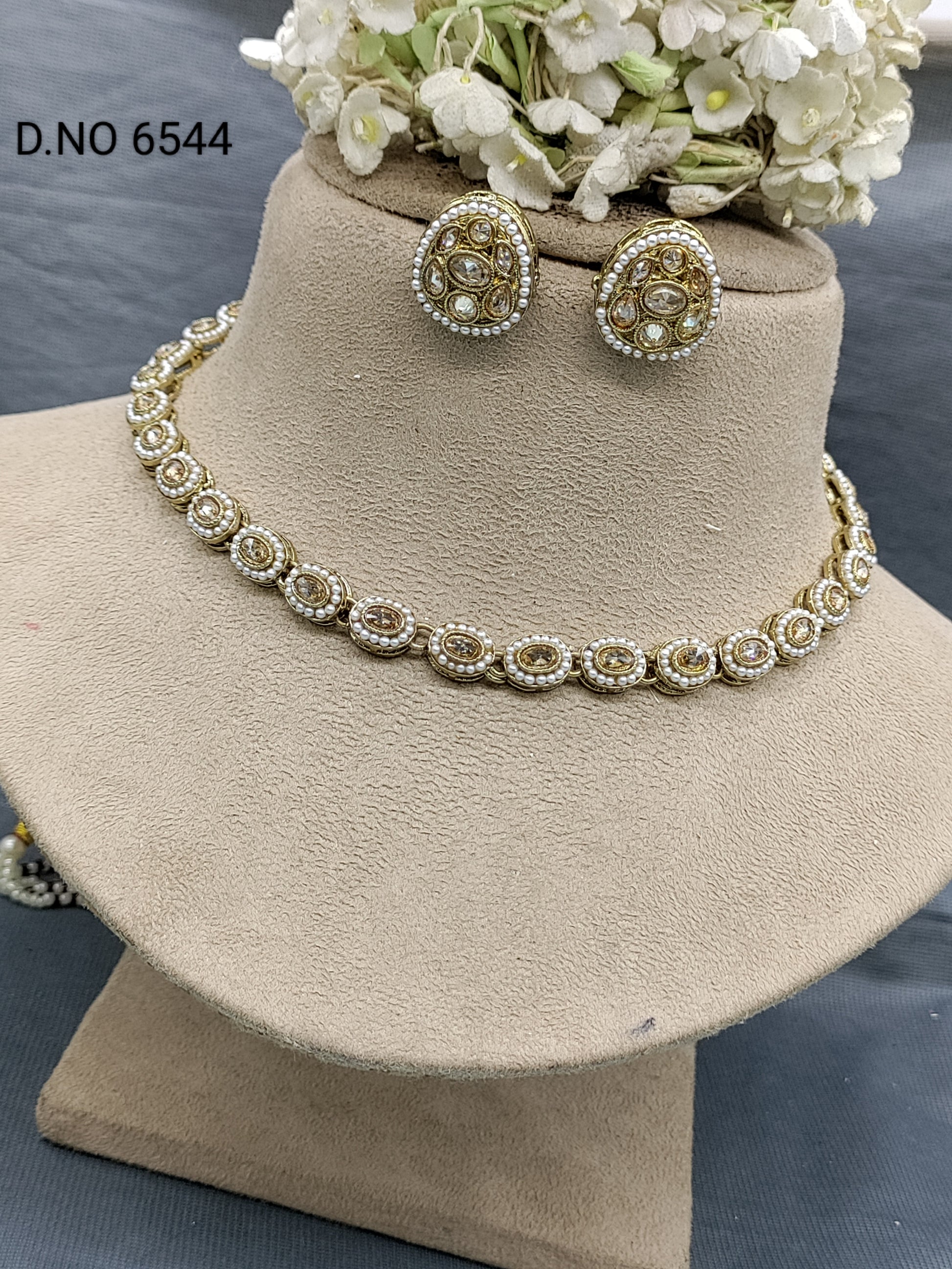 Polki Mehandi Chokar Necklace Sku 6544 rchiecreation
