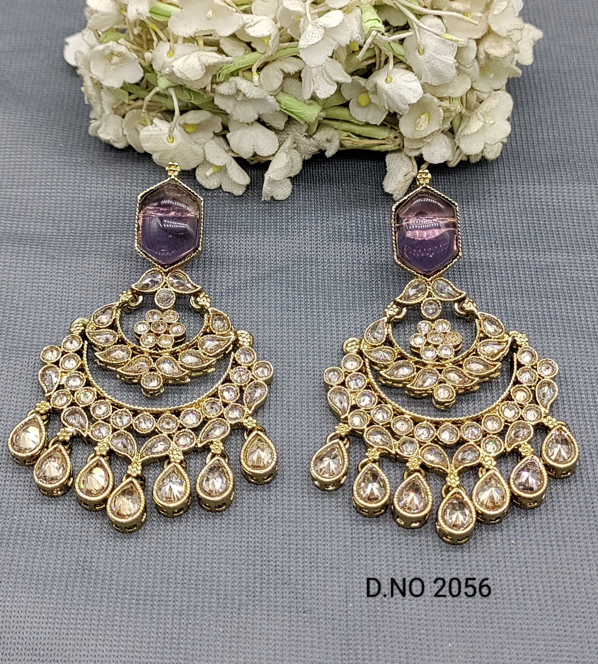 Polki Mehandi Earring Sku 2056 rchiecreation