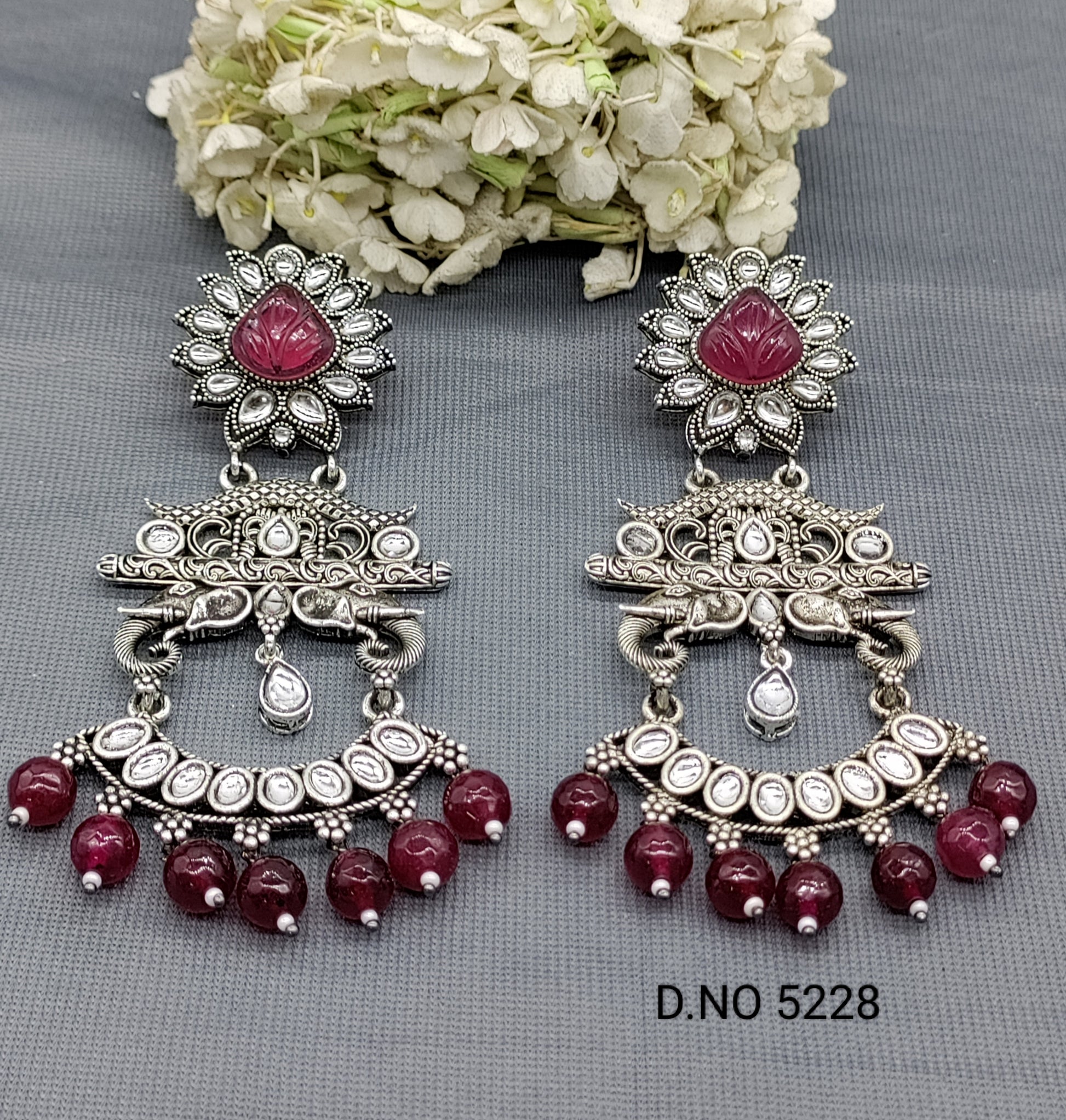 Victorian Kundan Earring Sku-5228 rchiecreation