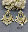 Antique Golden Kundan Earring Sku 2069 rchiecreation