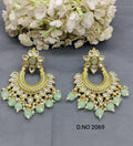 Antique Golden Kundan Earring Sku 2069 rchiecreation