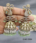 Moissanite Mehandi Jhumki Earring Sku 2084 rchiecreation