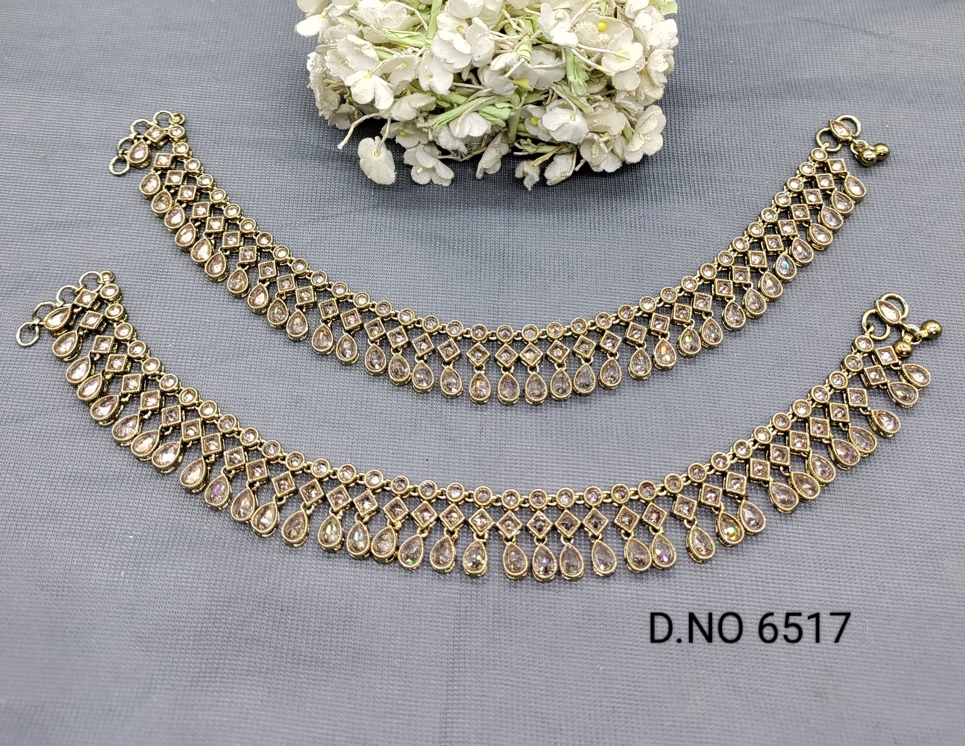 Polki Mehandi Flexible Anklet/Payal 6517 rchiecreation