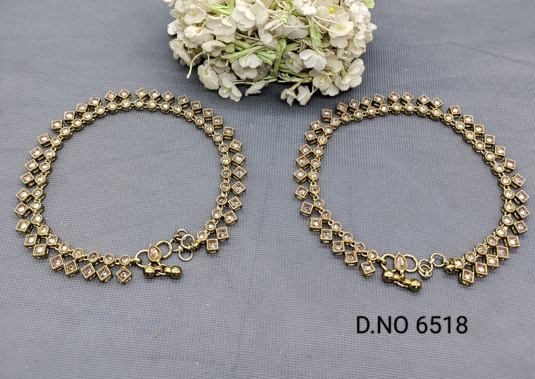 Polki Mehandi Flexible Anklet/Payal Sku 6518 rchiecreation