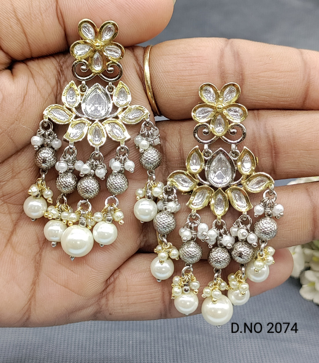 Moissanite Mehandi Earrings Sku 2074 rchiecreation