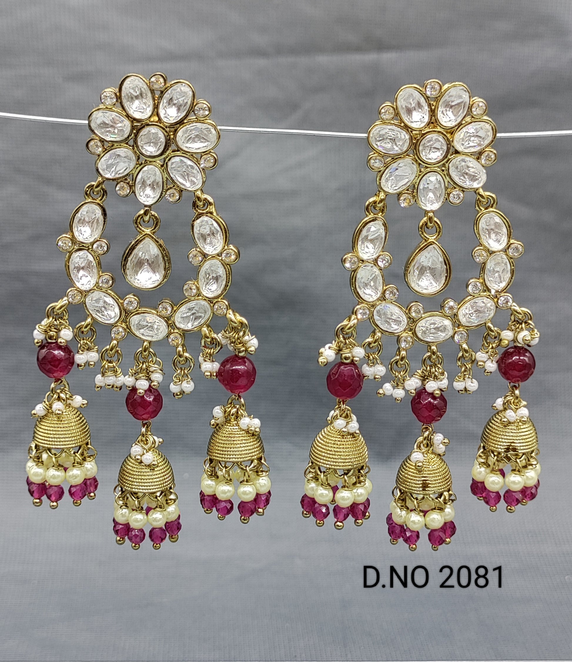Moissanite Mehandi Earrings Sku 2081 rchiecreation