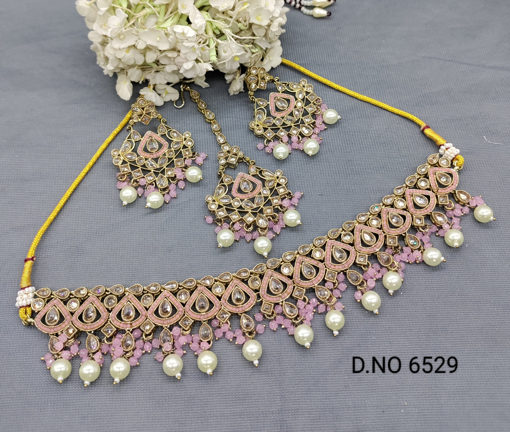 Polki Mehandi Chokar Necklace set for 6529 rchiecreation