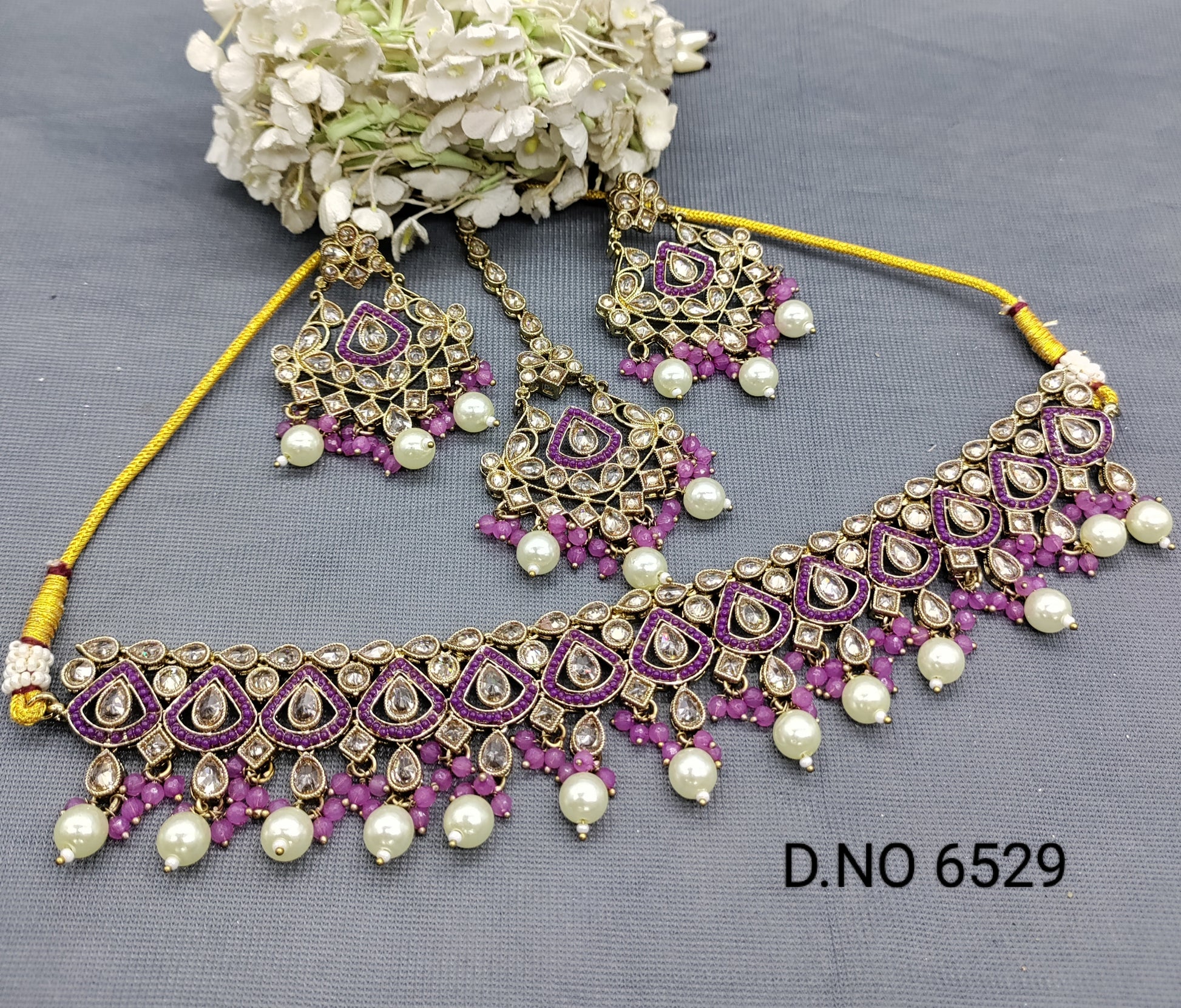 Polki Mehandi Chokar Necklace set for 6529 rchiecreation