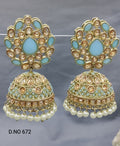 Polki Mehndi Jhumki Earring Sku 672 A4 rchiecreation